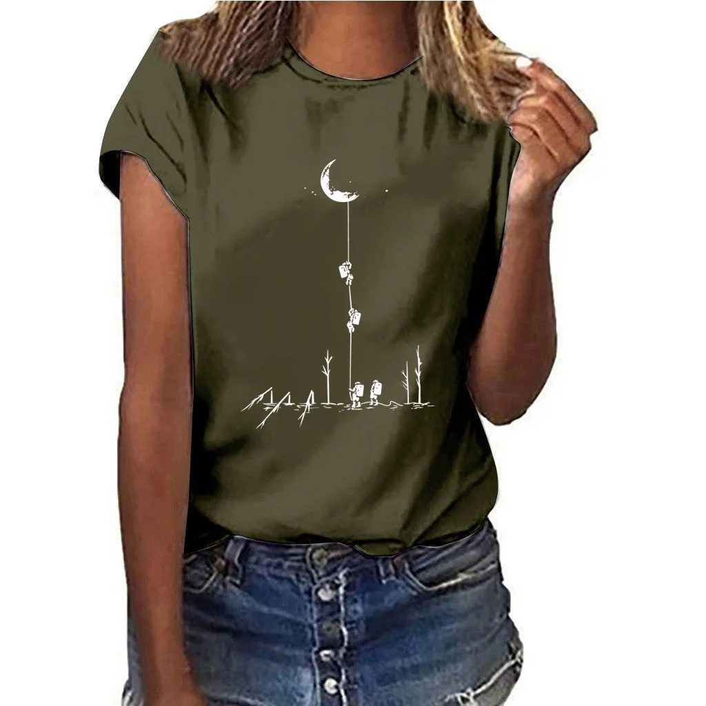 New Arrival Summer T shirts Women Fashion Short Sleeve Tee Tops Casual Streetwear Walking Moon Earth Space T-shirts WDC2934
New Arrival Summer T shirts Women Fashion Short Sleeve Tee Tops Casual Streetwear Walking Moon Earth Space T-shirts WDC2934