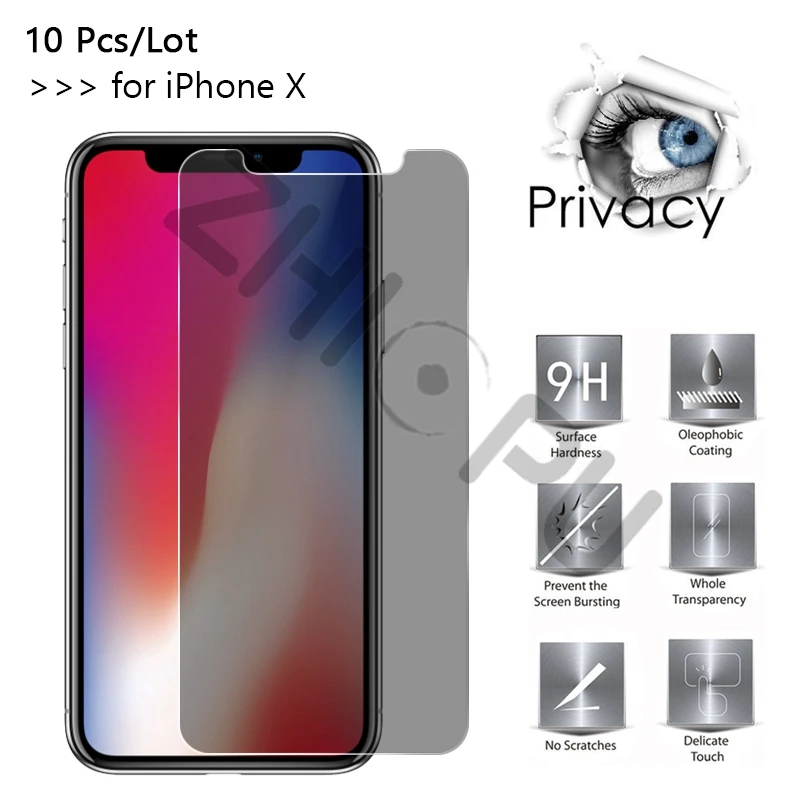 10 pcs/lot Top Quality 2.5D Arc Edge Privacy Tempered Glass For Apple iPhone X Screen Protector Film Guard Cover Shield
10 pcs/lot Top Quality 2.5D Arc Edge Privacy Tempered Glass For Apple iPhone X Screen Protector Film Guard Cover Shield