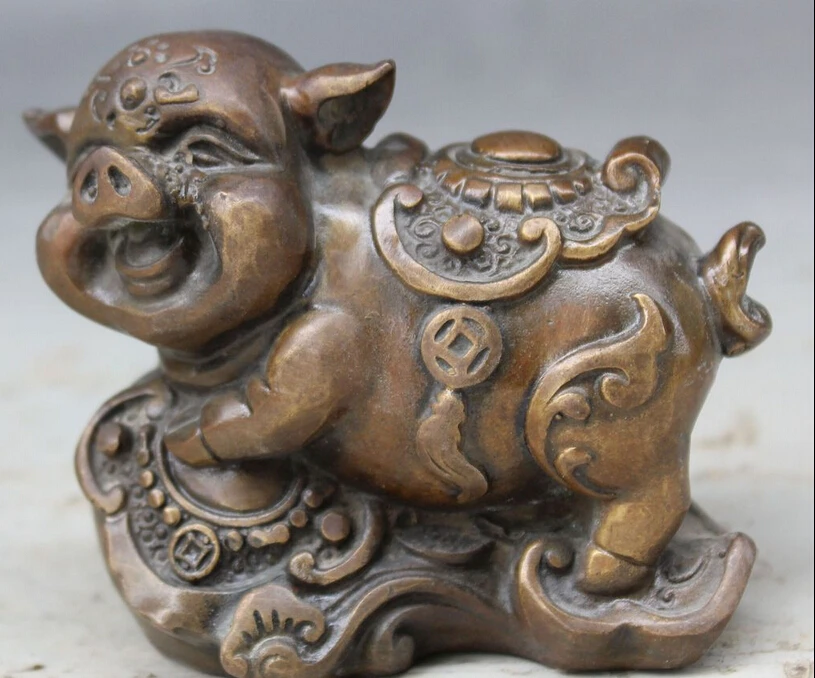 bi003226 4" Chinese Feng Shui Bronze Folk Ru Yi Zodiac Year Pig Wealth Statue Sculpture
bi003226 4" Chinese Feng Shui Bronze Folk Ru Yi Zodiac Year Pig Wealth Statue Sculpture