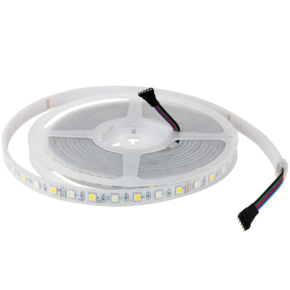 SuperNight Waterproof IP67 RGBWW LED Strip 5M SMD 5050 60LEDsm Outdoor Garden Flexible Tape Light High Brightness LED Lamp Band (1)