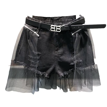 Summer jeans shorts women 2020 new fashion wide leg high waist mesh patchwork zipper hole denim shorts
Summer jeans shorts women 2020 new fashion wide leg high waist mesh patchwork zipper hole denim shorts