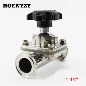 

1-1/2" Pipe OD 38mm Sanitary Stainless Steel 316L Tri-Clamp 1.5" OD 50.5mm Diaphragm Valve Silicone Brew beer Dairy Product