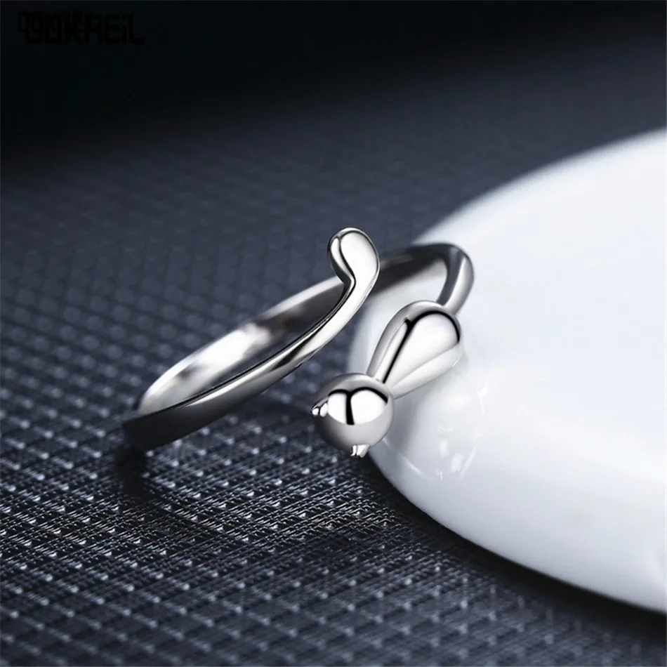 Cute Cat Open Style Silver Rings for Girls and Women Knuckles Ring Adjustable Stainless Steel Jewelry Korean Fashion 2019 New
Cute Cat Open Style Silver Rings for Girls and Women Knuckles Ring Adjustable Stainless Steel Jewelry Korean Fashion 2019 New