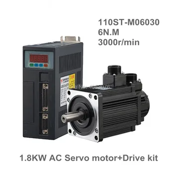 1.8KW AC Servo Motor 6N.M 3000RPM 110ST-M06030 AC Motor +Matched Servo Motor Driver+3M Cable Complete Motor kits High Quality
1.8KW AC Servo Motor 6N.M 3000RPM 110ST-M06030 AC Motor +Matched Servo Motor Driver+3M Cable Complete Motor kits High Quality