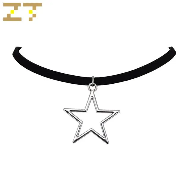 Hot Sale Fashion Silver Color Pentagram Pendant Black Velvet Leather Collares Collier Choker Statement Necklace for Women Bijoux
Hot Sale Fashion Silver Color Pentagram Pendant Black Velvet Leather Collares Collier Choker Statement Necklace for Women Bijoux