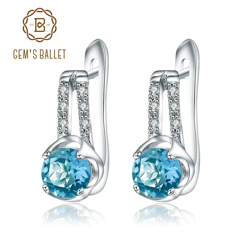 Gem's Ballet 0.99Ct Natural Swiss Blue Topaz Wedding Anniversary Stud Earrings 925 Sterling Silver Fine Jewelry for Women
Gem's Ballet 0.99Ct Natural Swiss Blue Topaz Wedding Anniversary Stud Earrings 925 Sterling Silver Fine Jewelry for Women