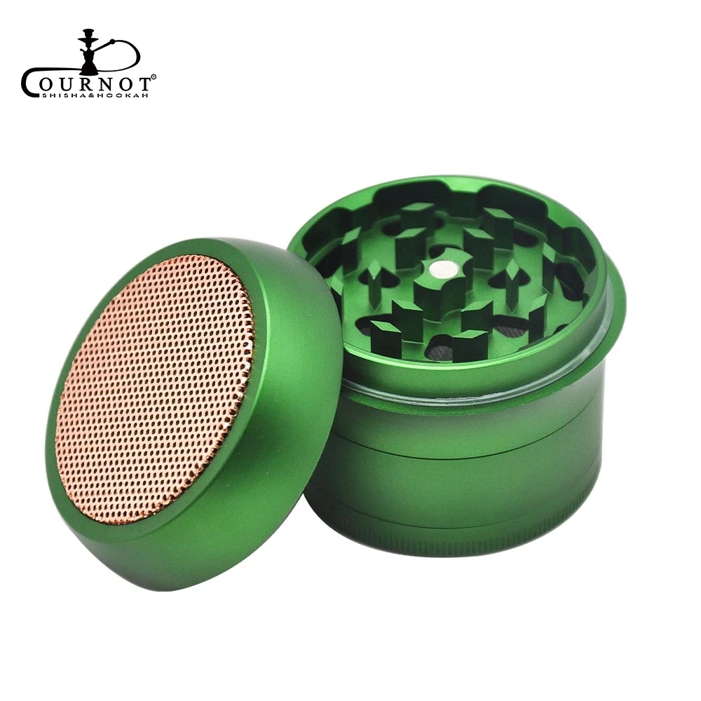 

COURNOT Mushroom Style Aircraft Aluminum Smoking Herb Grinder 63MM 4 Piece Metal Tobacco Grinders Manual Cigarette Crusher
