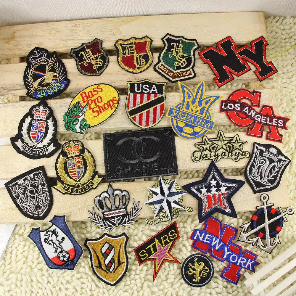 free shipping fashion 20pcs/lots mixed Cartoon hand embroidery Cloth Fabric Paste woven Patches DIY Decoration | Дом и сад
