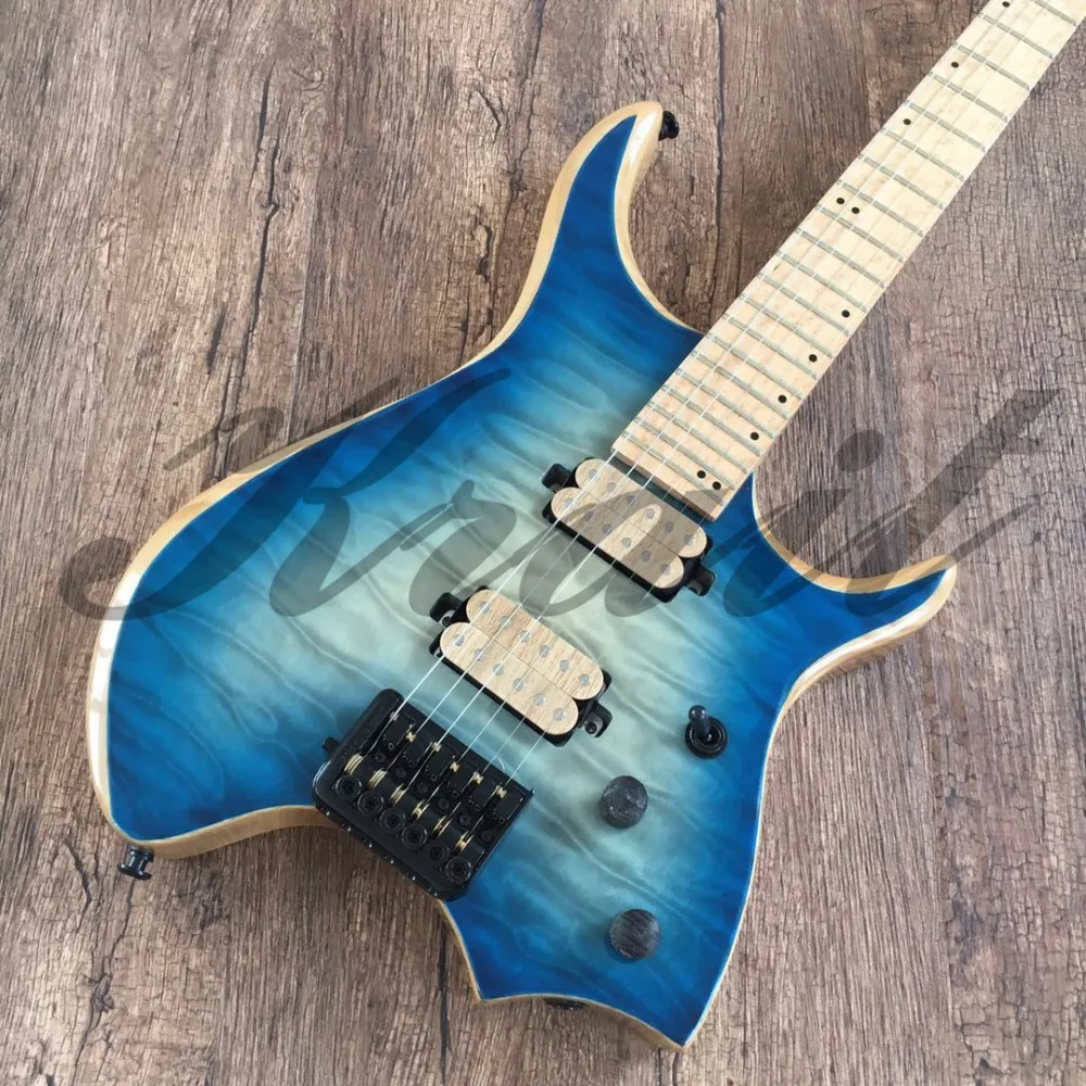 headless electric guitar ash wood maple neck birdeye fret 6string headless guitarQuilted Maple top free shipping
headless electric guitar ash wood maple neck birdeye fret 6string headless guitarQuilted Maple top free shipping