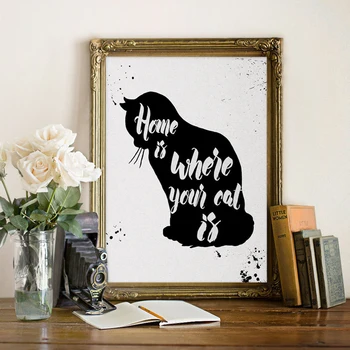 Cat Poster Home is where your cat is Canvas Painting Modern Art Paintings Canvas Art Wall Pictures for Living Room No Frame
Cat Poster Home is where your cat is Canvas Painting Modern Art Paintings Canvas Art Wall Pictures for Living Room No Frame