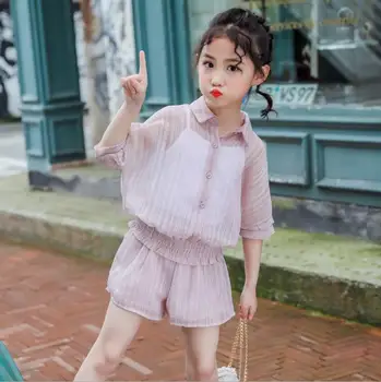 2019 new wholesale girls 3 pcs set vest+blouse+shorts fashion chiffon girls suit 4-9t B753
2019 new wholesale girls 3 pcs set vest+blouse+shorts fashion chiffon girls suit 4-9t B753