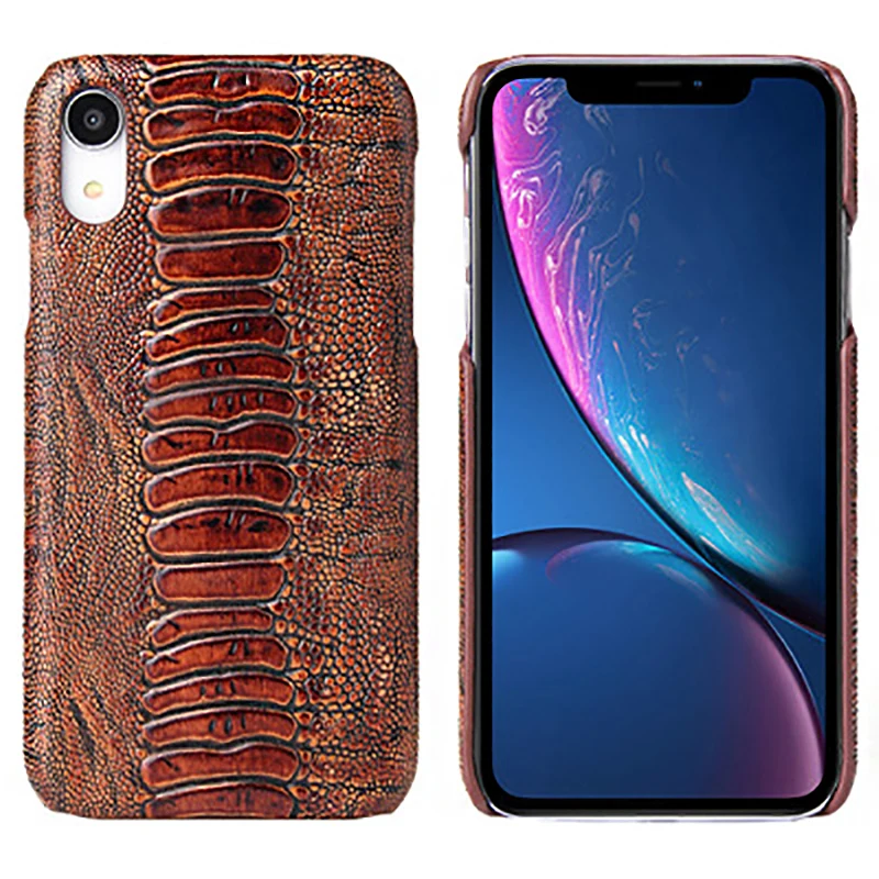 Мобильный телефон LANGSIDI из натуральной кожи с текстурой страуса для iPhone x