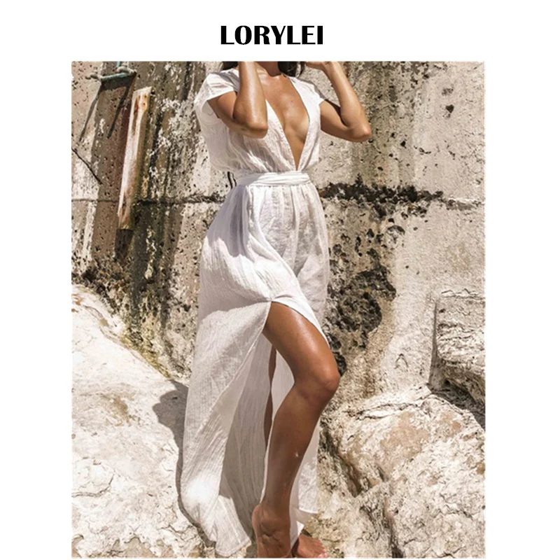 2019 Sexy Plunging Neck Open Back Cotton Tunic Beach Dress Swimwear Cover Up Plus Size Women Summer Beachwear sarongs plage N681
2019 Sexy Plunging Neck Open Back Cotton Tunic Beach Dress Swimwear Cover Up Plus Size Women Summer Beachwear sarongs plage N681