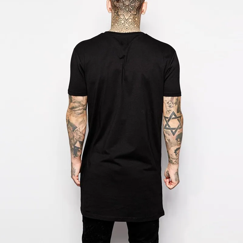 2019 новая брендовая одежда Мужская s Черная длинная футболка топы хип хоп мужская