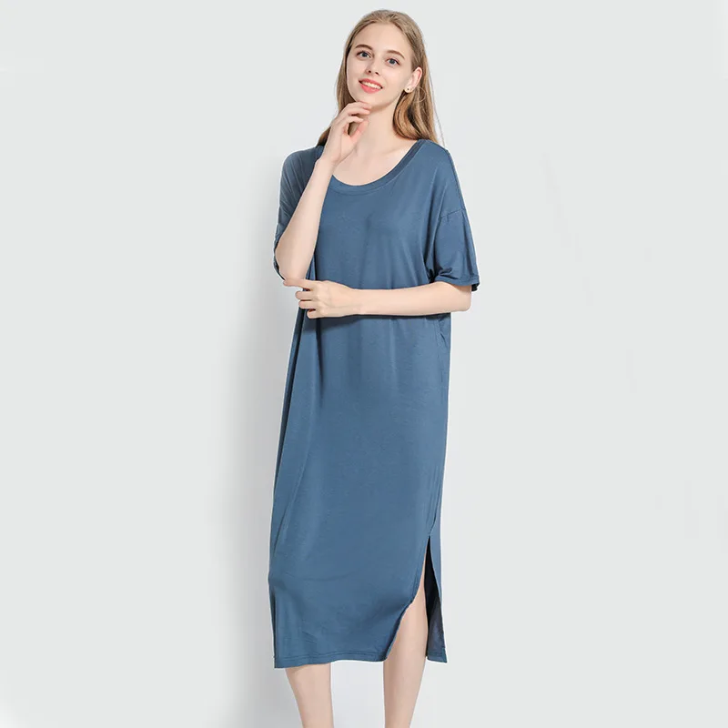 2019 New Lady Modal Nightgown Nightdress Sexy Long Lingerie Robe Casual Sleepwear Short Sleeve Sleepshirts Plus Size Nightwear
2019 New Lady Modal Nightgown Nightdress Sexy Long Lingerie Robe Casual Sleepwear Short Sleeve Sleepshirts Plus Size Nightwear