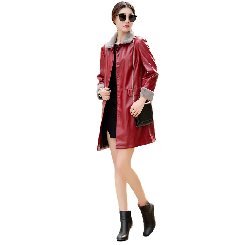 Faux leather coat Black red cyan XL-5XL plus size leisure PU coat women 2019 lapel long sleeve fashion faux leather jacket LR333
Faux leather coat Black red cyan XL-5XL plus size leisure PU coat women 2019 lapel long sleeve fashion faux leather jacket LR333