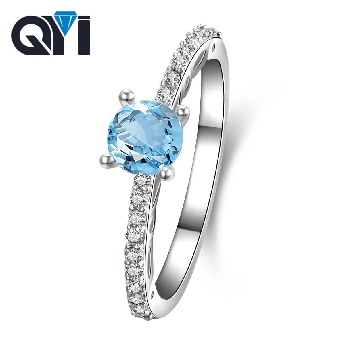 QYI Trendy Brand Round cut Natural Sky Blue Topaz Ring Real 925 Sterling Silver Gemstone Rings For Women Fine Jewelry wholesale
QYI Trendy Brand Round cut Natural Sky Blue Topaz Ring Real 925 Sterling Silver Gemstone Rings For Women Fine Jewelry wholesale
