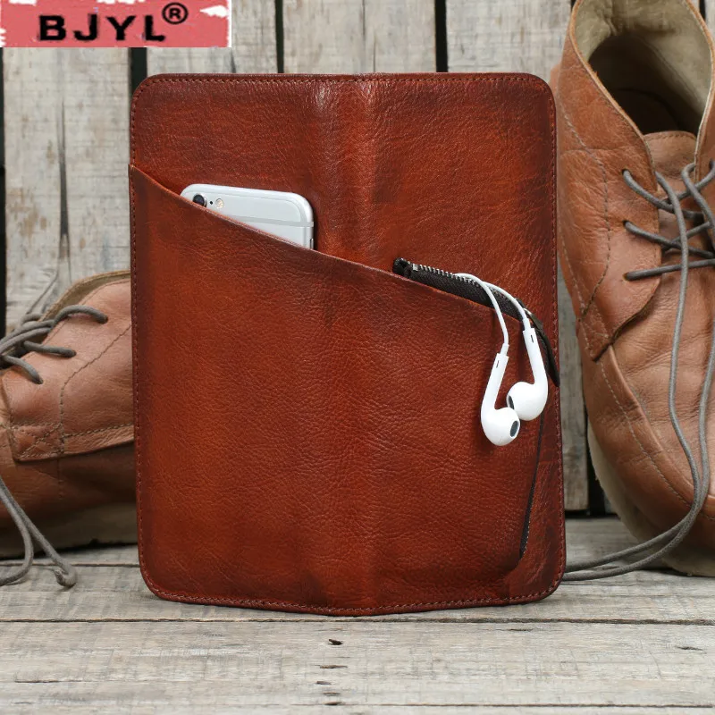 BJYL Retro Genuine Leather Men long Wallet first layer leather handmade personality youth wallet clutch bag mobile phone package
BJYL Retro Genuine Leather Men long Wallet first layer leather handmade personality youth wallet clutch bag mobile phone package