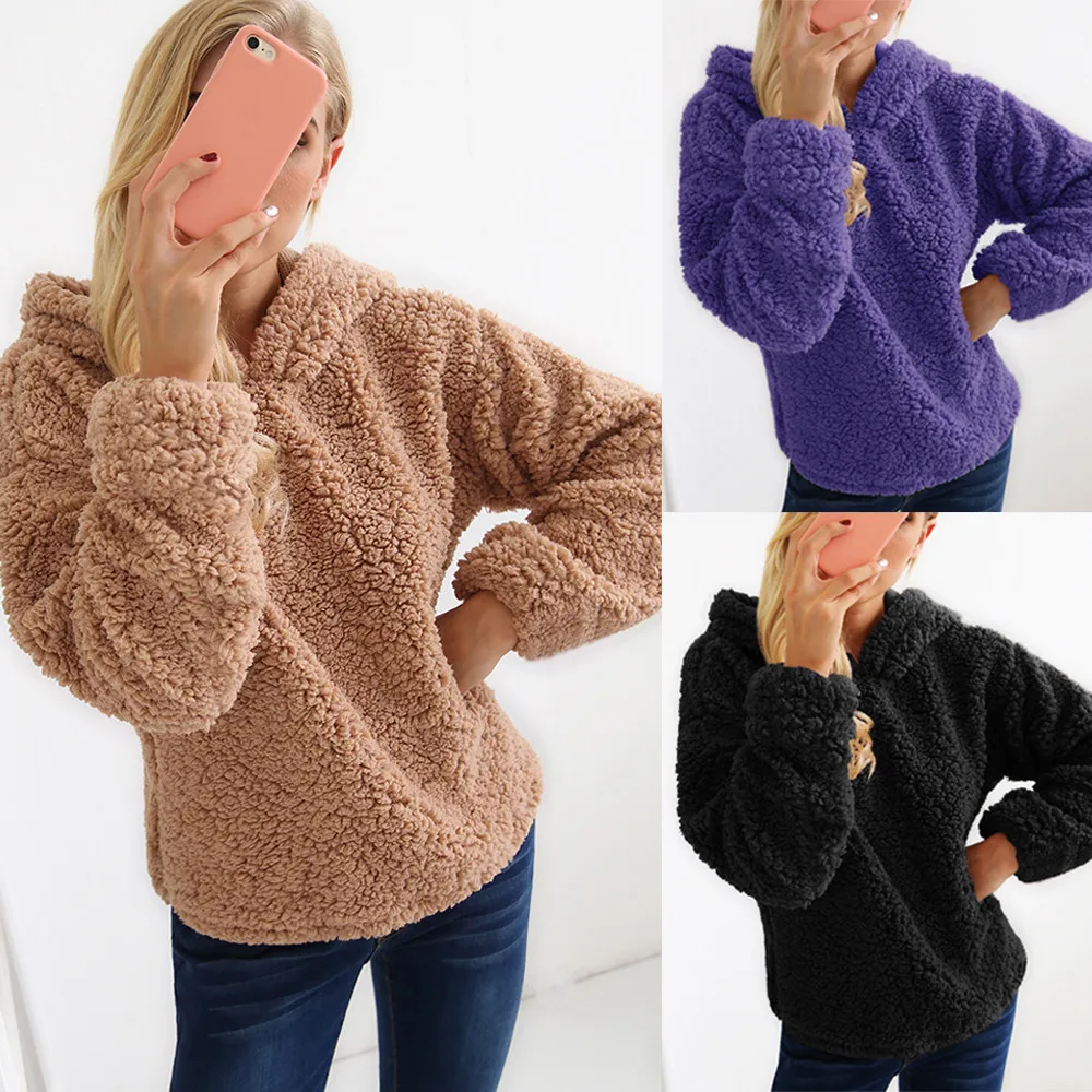 Stylish and fashion design High quality Womens Ladies Warm Artificial Wool Coat Hooded Sweatshirt Winter Parka Outerwear Gift
Stylish and fashion design High quality Womens Ladies Warm Artificial Wool Coat Hooded Sweatshirt Winter Parka Outerwear Gift