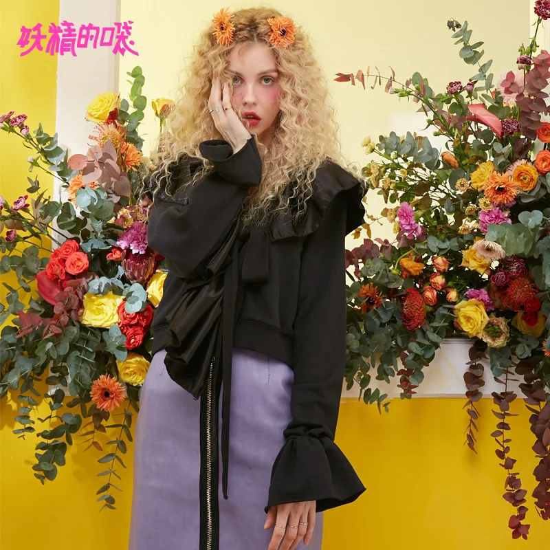ELF SACK 2019 Spring New Woman Sweatshirts Solid V-Neck Ladies Pullovers Knitted Full Ruffle Casual Sweatshirts Women Sudadera
ELF SACK 2019 Spring New Woman Sweatshirts Solid V-Neck Ladies Pullovers Knitted Full Ruffle Casual Sweatshirts Women Sudadera