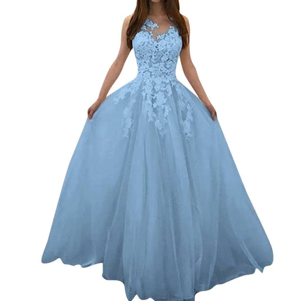 Women Fashion Floral Appliques Dresses Lace Wedding Elegant Chiffon Dresses Evening Party Dress Ball Gown Vestido Mujer #Y8
Women Fashion Floral Appliques Dresses Lace Wedding Elegant Chiffon Dresses Evening Party Dress Ball Gown Vestido Mujer #Y8