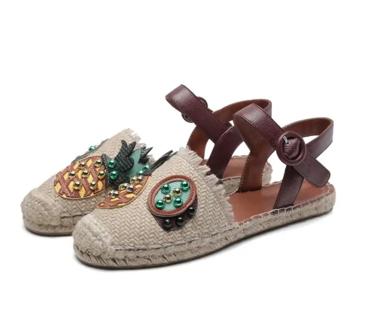 Sestito Women Pineapple String Bead Hemp Summer Gladiator Sandals Ladies Round Toe Flat Sandals Girls Buckle Strap Casual Shoes
Sestito Women Pineapple String Bead Hemp Summer Gladiator Sandals Ladies Round Toe Flat Sandals Girls Buckle Strap Casual Shoes