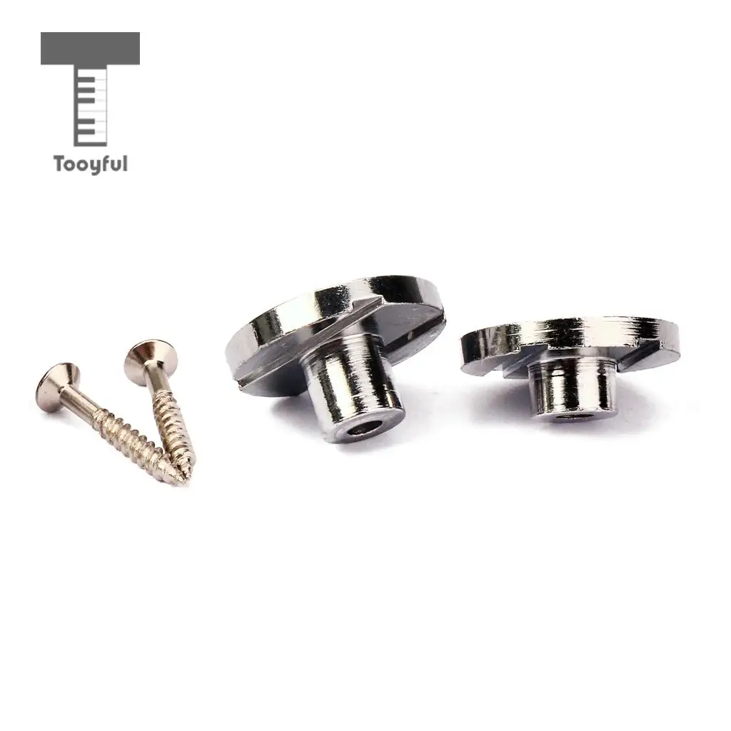 2pcs Steel Guitar String Trees Retainer Buckle Bass Accessory with Screw Guide for Electric Bass Guitar Parts Replacement Chrome