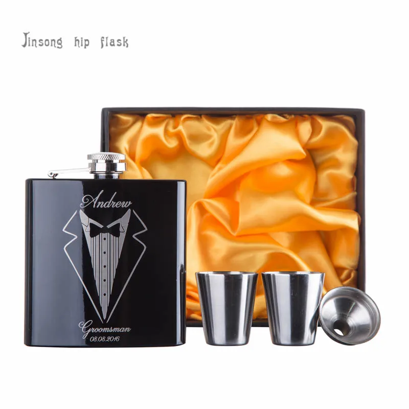 6 OZ hip flask,6 oz personalized black flask set with 2 cups and one funnel,Groom gift, Best man gift with Gift box packing
6 OZ hip flask,6 oz personalized black flask set with 2 cups and one funnel,Groom gift, Best man gift with Gift box packing