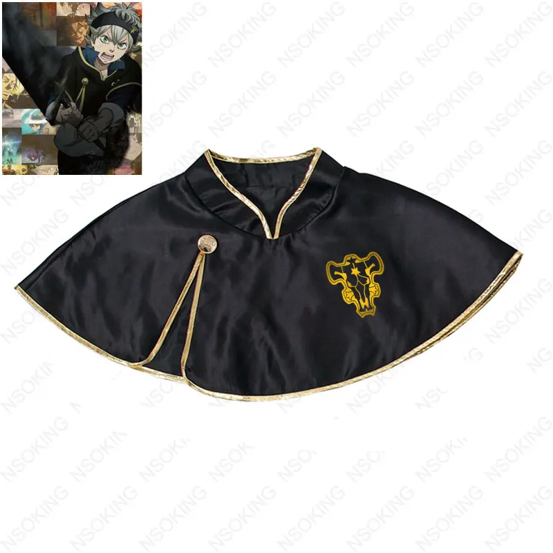 Cloak Black Clover Asta Outfit Black Bull Short Cape Cosplay Costume Unisex