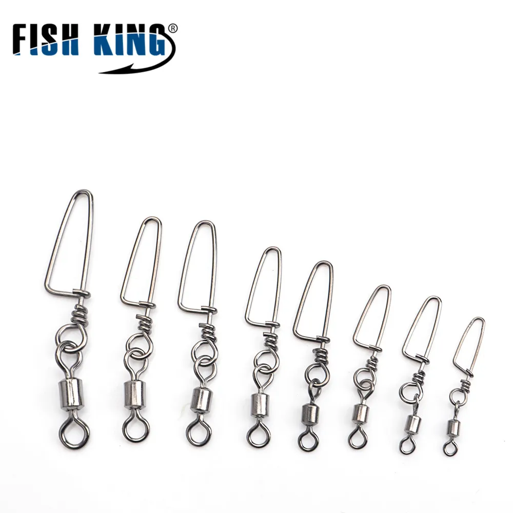 FISH KING Brand 1 Pack 1/0#-6# Steel Fishing Rolling Swivel With Cross Lock Snap Hook Lure Connector Terminal Fishing Tackle
FISH KING Brand 1 Pack 1/0#-6# Steel Fishing Rolling Swivel With Cross Lock Snap Hook Lure Connector Terminal Fishing Tackle