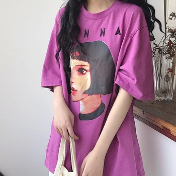 2019 Loose Style Women's Summer Short Sleeve O-neck Letter T-shirts Student Cartoon Tees
2019 Loose Style Women's Summer Short Sleeve O-neck Letter T-shirts Student Cartoon Tees
