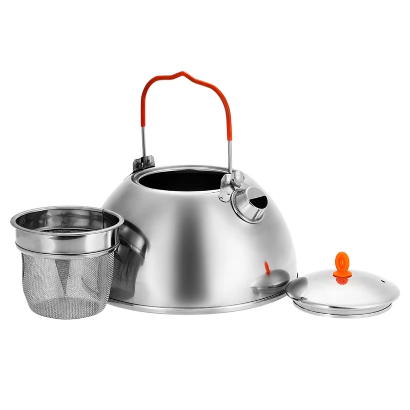 Outdoor Camping Stainless Steel Kettle Portable Camping Coffee Pot Walking Kettle With Filter Tea
Outdoor Camping Stainless Steel Kettle Portable Camping Coffee Pot Walking Kettle With Filter Tea