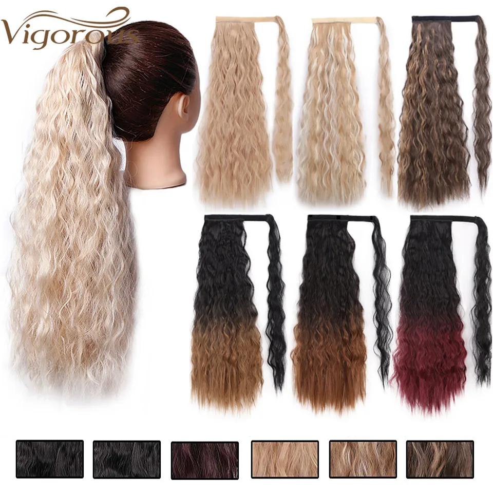 Vigorous Corn Wavy Long Ponytail Synthetic Hairpiece Wrap on Clip Hair Extensions Ombre Brown Pony Tail Blonde Fack Hair
Vigorous Corn Wavy Long Ponytail Synthetic Hairpiece Wrap on Clip Hair Extensions Ombre Brown Pony Tail Blonde Fack Hair