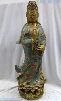 24" China handmade bronze gild Cloisonne Avalokitesvara Bodhisattva Kwan-yin ST
24" China handmade bronze gild Cloisonne Avalokitesvara Bodhisattva Kwan-yin ST