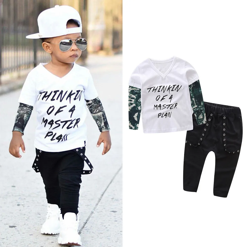 Newborn Infant Baby Boy Letter Tattoo T shirt Tops Pants Outfits Clothes Set Boys Clothing Sets spring autumn Toddler Sport Suit
Newborn Infant Baby Boy Letter Tattoo T shirt Tops Pants Outfits Clothes Set Boys Clothing Sets spring autumn Toddler Sport Suit