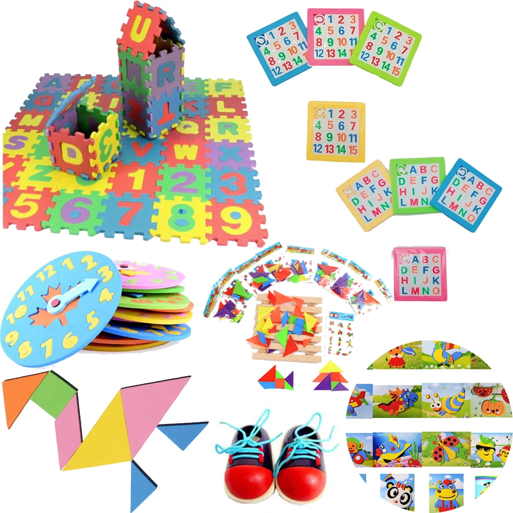 1Set DIY Eva Clock Mat Alphabet Letter Number Puzzle Learning Education Toddler Lacing Shoes Puzzle Toys Children Intelligence
1Set DIY Eva Clock Mat Alphabet Letter Number Puzzle Learning Education Toddler Lacing Shoes Puzzle Toys Children Intelligence