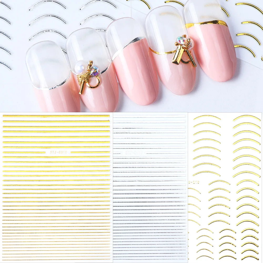 Gold Silver 3D Nail Adhesive Stickers Stripes Line Wave Geometric Design Decals Set Tape Nails Art Decorations Foils TRSTZG01-13
Gold Silver 3D Nail Adhesive Stickers Stripes Line Wave Geometric Design Decals Set Tape Nails Art Decorations Foils TRSTZG01-13