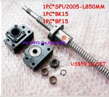2005 ball screw L850mm with ball nut +end machining + BK15 BF15 support CNC parts
2005 ball screw L850mm with ball nut +end machining + BK15 BF15 support CNC parts