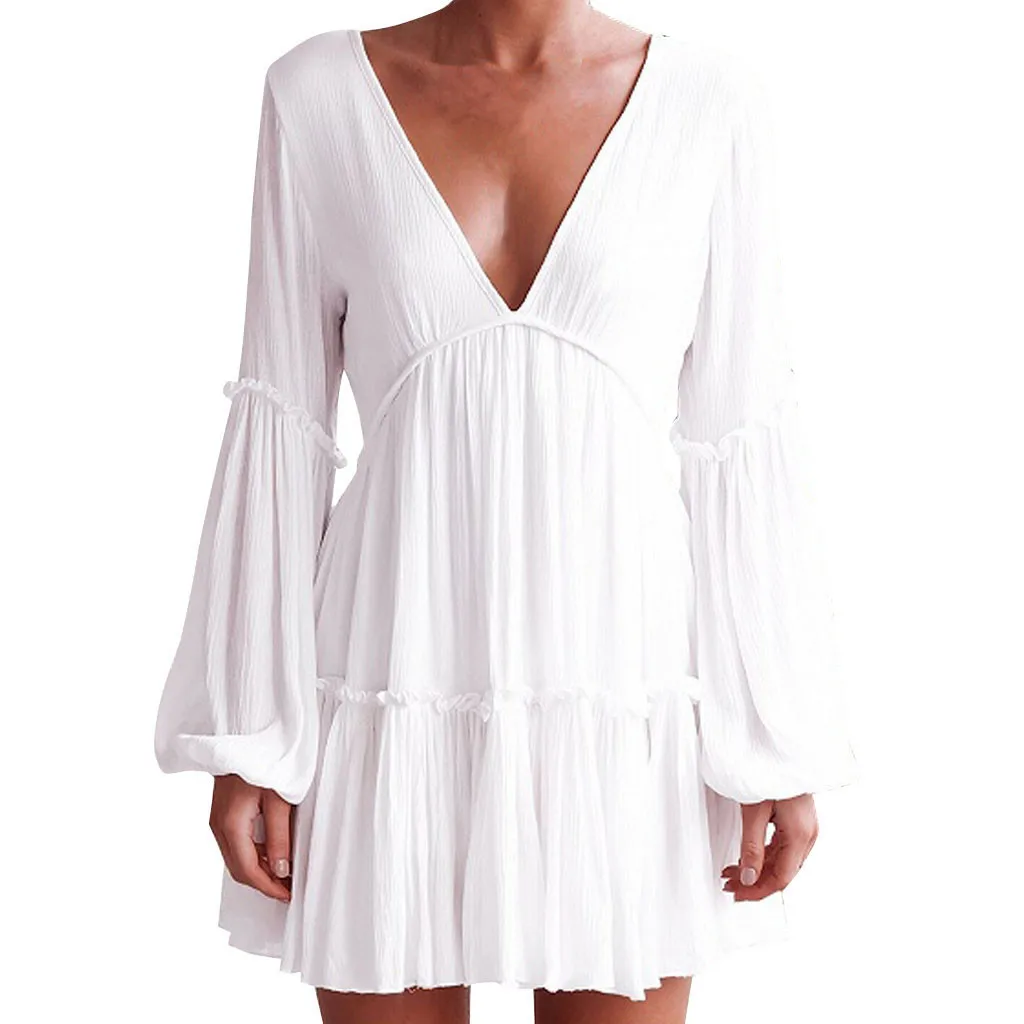 New Fashion Summer Women Dresses Sexy V-Neck Dresses Ladies Loose Casual Long Sleeve Beach Party Mini Dress Sundress z0411
New Fashion Summer Women Dresses Sexy V-Neck Dresses Ladies Loose Casual Long Sleeve Beach Party Mini Dress Sundress z0411