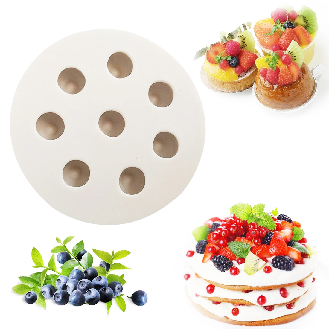 Blueberry Mulberry Raspberry Cranberry Shape Silicone Mold Fondant Sugar Baking Tools DIY Stencils
Blueberry Mulberry Raspberry Cranberry Shape Silicone Mold Fondant Sugar Baking Tools DIY Stencils
