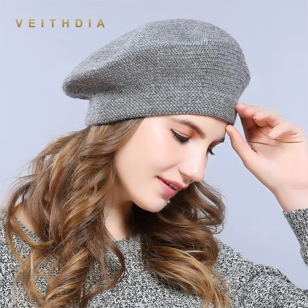 VEITHDIA с УФ-защитой новинка зимние шапки-береты 2019 шерсть кашемир Для женщин s