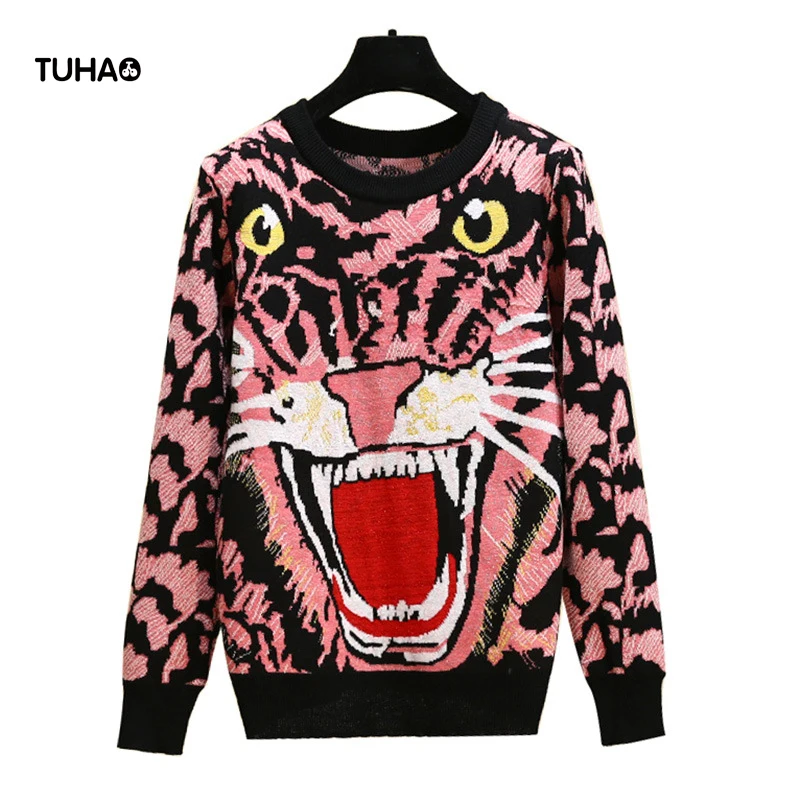 2019 Spring Fall Pattern Big Tiger Sweater Women Tops Long Sleeve Retro Sweaters Pull Femme Slim Fit Fashion Streetwear TS8253
2019 Spring Fall Pattern Big Tiger Sweater Women Tops Long Sleeve Retro Sweaters Pull Femme Slim Fit Fashion Streetwear TS8253