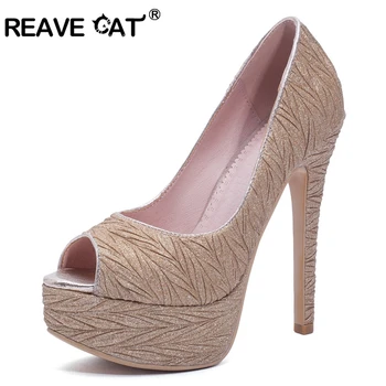 REAVE CAT Women's pumps Thin heel Peep toe Platform Spring summer Slip on Gold White Stripe Party shoes Big size 33-43 Hot A2035
REAVE CAT Women's pumps Thin heel Peep toe Platform Spring summer Slip on Gold White Stripe Party shoes Big size 33-43 Hot A2035