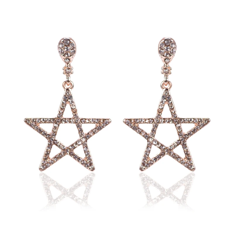 Hanging Crystal Silver Pentagram Rose Gold Earings for Women Statement Star Stud Earrings Jewelry Pendientes Originales Mujer
Hanging Crystal Silver Pentagram Rose Gold Earings for Women Statement Star Stud Earrings Jewelry Pendientes Originales Mujer