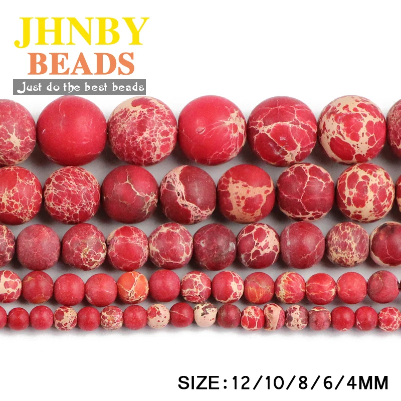 JHNBY Matte Red Imperial calaite Natural Stone Round ball 4/6/8/10/12MM Loose beads for jewelry making bracelet accessories DIY
JHNBY Matte Red Imperial calaite Natural Stone Round ball 4/6/8/10/12MM Loose beads for jewelry making bracelet accessories DIY