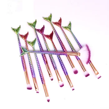 Professional 10pcs Mermaid Eyeliner Lip Eyelash Eyebrow Eyeshadow Eye Makeup Brushes Set Cosmetic Beauty maquillaje
Professional 10pcs Mermaid Eyeliner Lip Eyelash Eyebrow Eyeshadow Eye Makeup Brushes Set Cosmetic Beauty maquillaje