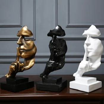 Abstract Sculpture Figurine Ornaments Silence Is Gold Office Home Decoration Accessories Modern Art Resin Decoration Craft
Abstract Sculpture Figurine Ornaments Silence Is Gold Office Home Decoration Accessories Modern Art Resin Decoration Craft