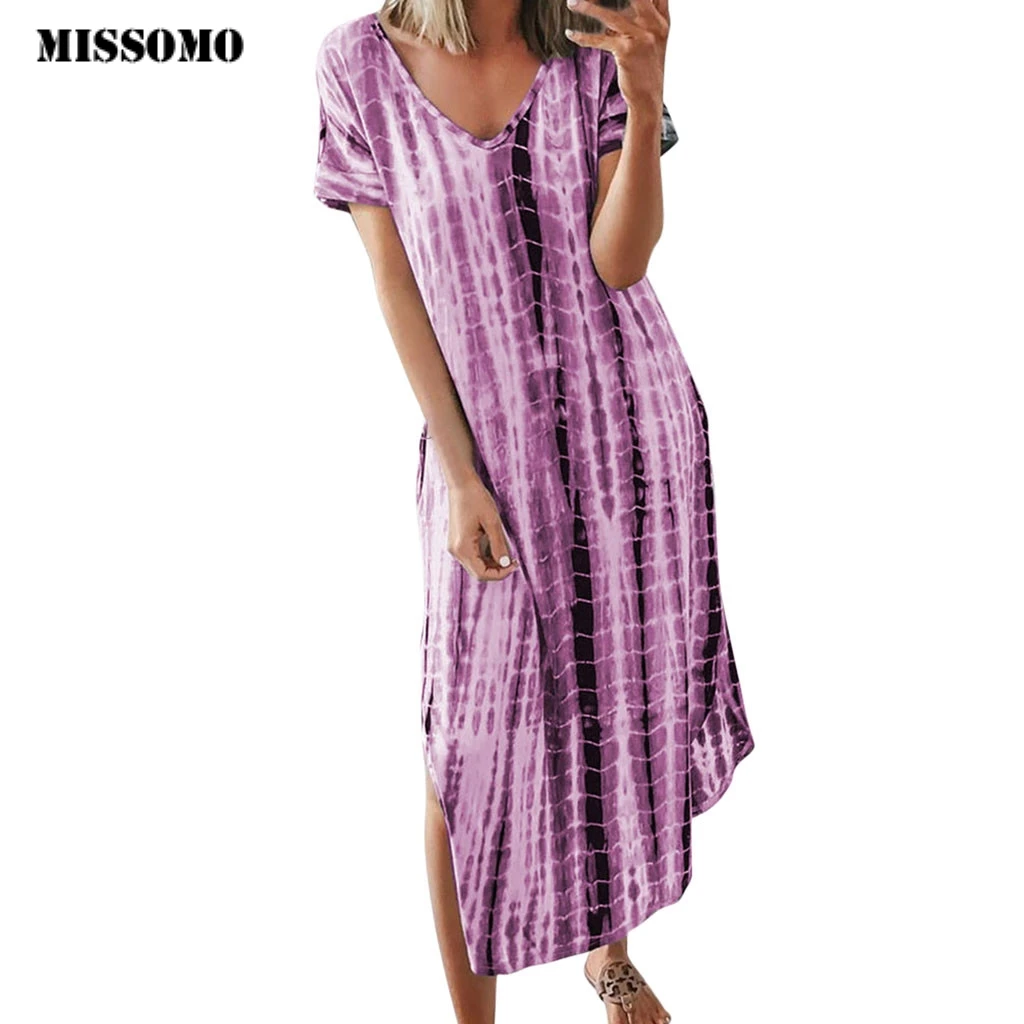 MISSOMO Women dress Casual Plus Size 5XL Long maxi Tie dyeing Print Split Vintage loose beach Dress women clothes 2019 vestidos
MISSOMO Women dress Casual Plus Size 5XL Long maxi Tie dyeing Print Split Vintage loose beach Dress women clothes 2019 vestidos