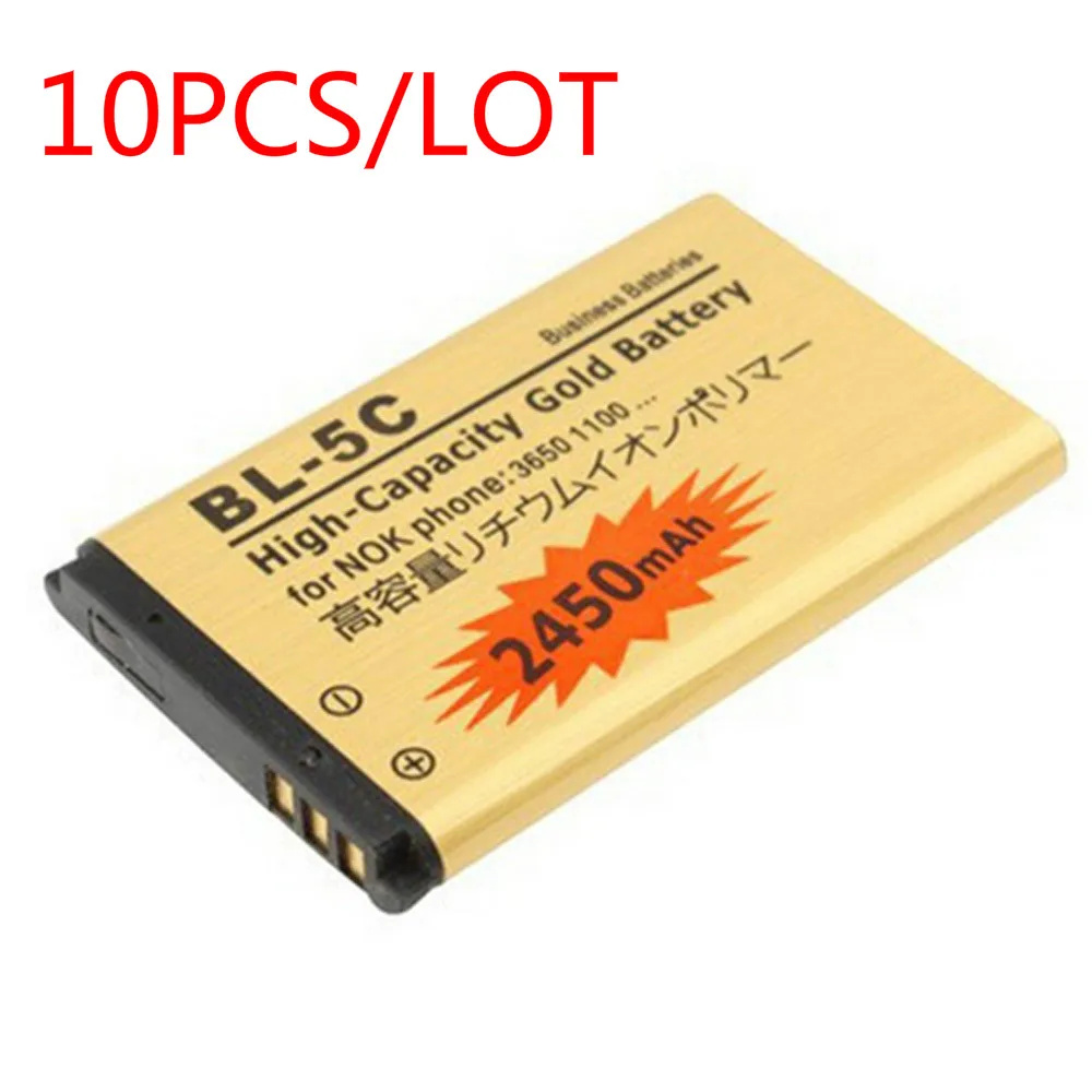 

10pcs/lot Original ABV Golden bateria BL5C BL-5C Battery for Nokia 1000/1010/1100/1108/1110/1111/1112/1116/2730 BL-5CA battery