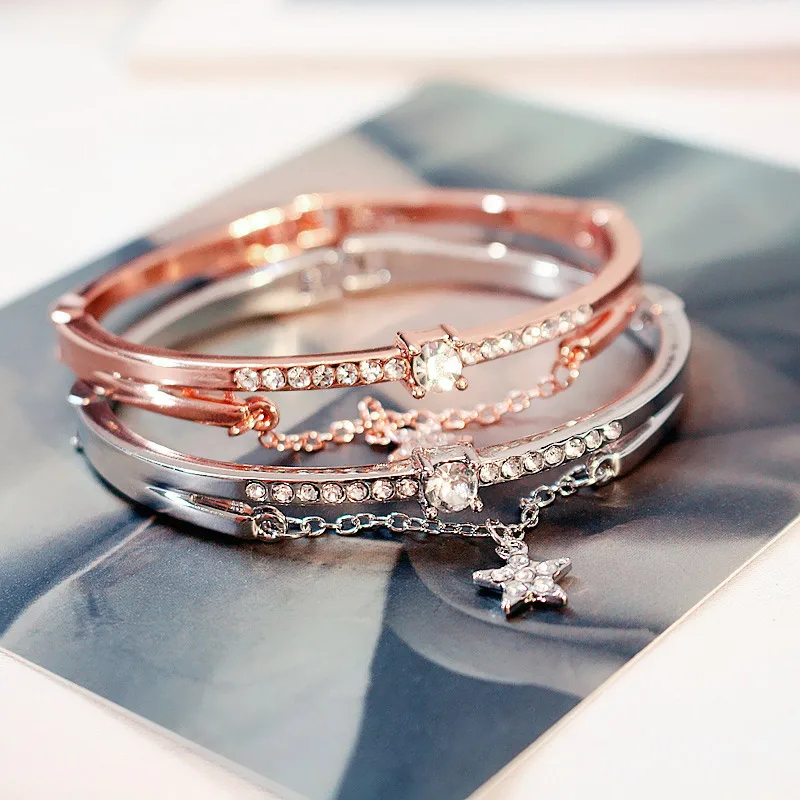 Sale Luxury Fashion Jewelry Rose Gold Stainless Steel Bracelets & Bangles Female Heart Forever Love Charm Bracelet For Women
Sale Luxury Fashion Jewelry Rose Gold Stainless Steel Bracelets & Bangles Female Heart Forever Love Charm Bracelet For Women